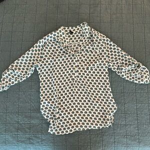 Windsor Elephant Pattern Button-Up Blouse